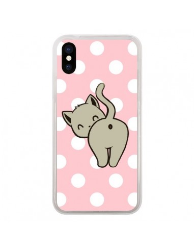 Coque iPhone X et XS Chat Chaton Pois - Maryline Cazenave