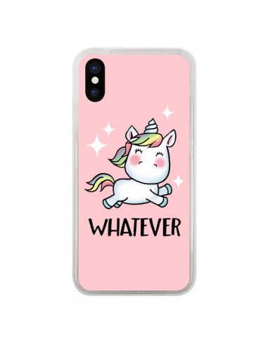 Coque iPhone X et XS Licorne Whatever - Maryline Cazenave