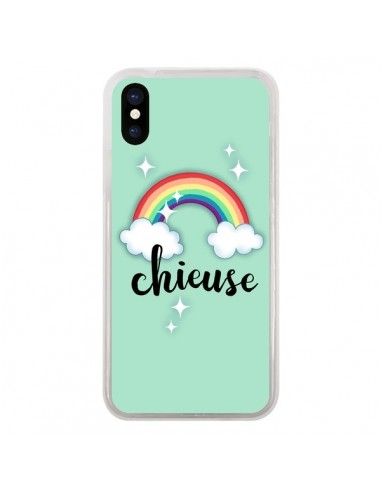 Coque iPhone X et XS Chieuse Arc en Ciel - Maryline Cazenave