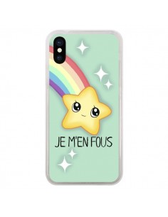 Coque iPhone X et XS Etoile Je m'en fous - Maryline Cazenave