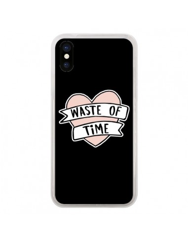 Coque iPhone X et XS Waste of Time Coeur - Maryline Cazenave