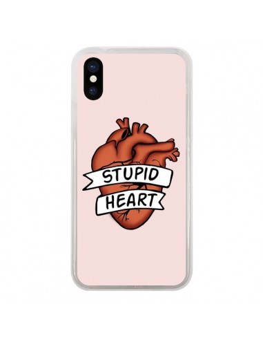 Coque iPhone X et XS Stupid Heart Coeur - Maryline Cazenave
