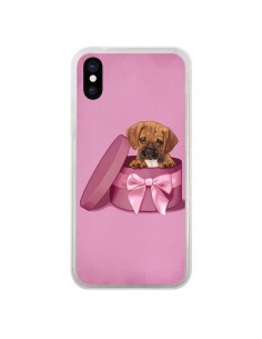 Coque iPhone X et XS Chien Dog Boite Noeud Triste -...