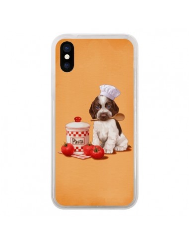 Coque iPhone X et XS Chien Dog Pates Pasta Cuisinier - Maryline Cazenave
