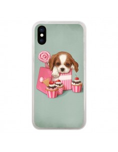 Coque iPhone X et XS Chien Dog Cupcake Gateau Boite -...