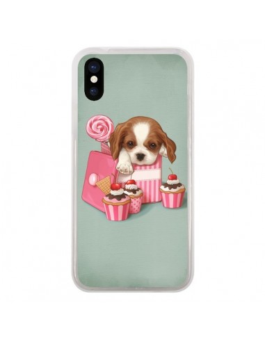 Coque iPhone X et XS Chien Dog Cupcake Gateau Boite - Maryline Cazenave