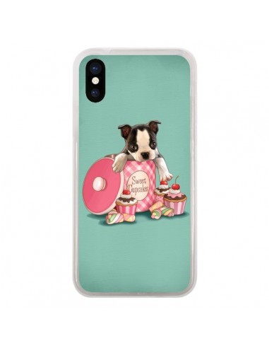 Coque iPhone X et XS Chien Dog Cupcakes Gateau Boite - Maryline Cazenave