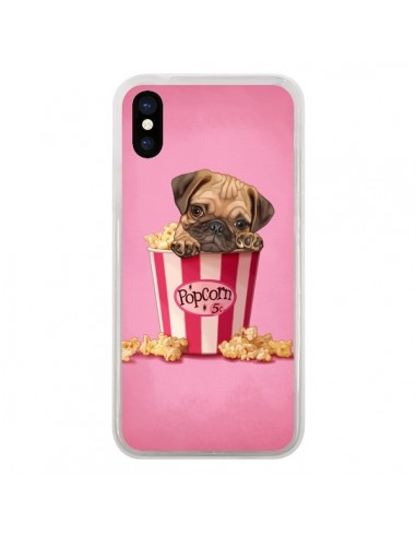 Coque iPhone X et XS Chien Dog Popcorn Film - Maryline Cazenave