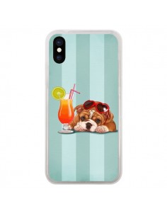 Coque iPhone X et XS Chien Dog Cocktail Lunettes Coeur -...