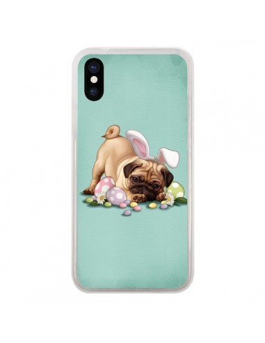 Coque iPhone X et XS Chien Dog Rabbit Lapin Pâques Easter - Maryline Cazenave