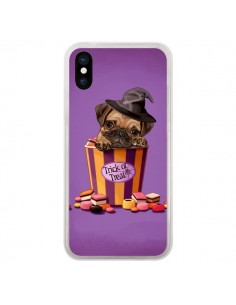 Coque iPhone X et XS Chien Dog Halloween Sorciere Bonbon...