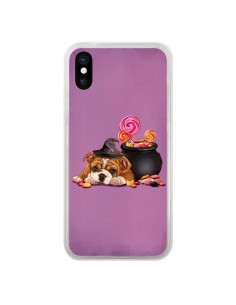 Coque iPhone X et XS Chien Dog Halloween Sorciere...