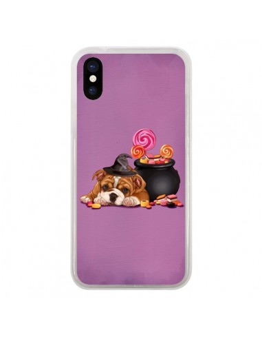 Coque iPhone X et XS Chien Dog Halloween Sorciere Chaudron Bonbon - Maryline Cazenave