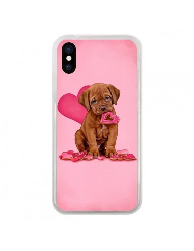 Coque iPhone X et XS Chien Dog Gateau Coeur Love - Maryline Cazenave