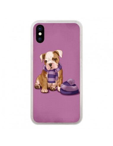 Coque iPhone X et XS Chien Dog Echarpe Bonnet Froid Hiver - Maryline Cazenave