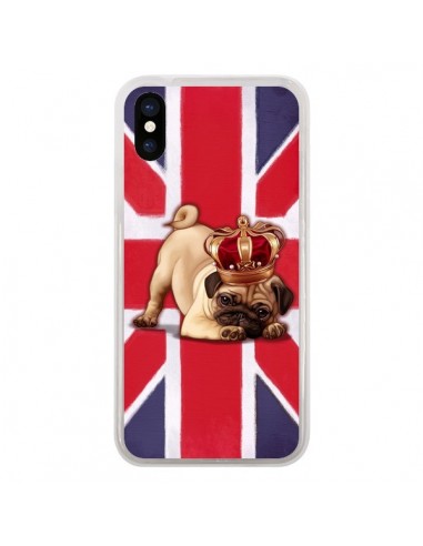 Coque iPhone X et XS Chien Dog Anglais UK British Queen King Roi Reine - Maryline Cazenave
