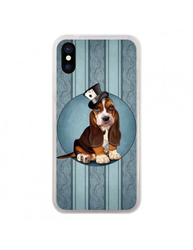 Coque iPhone X et XS Chien Dog Jeu Poket Cartes - Maryline Cazenave