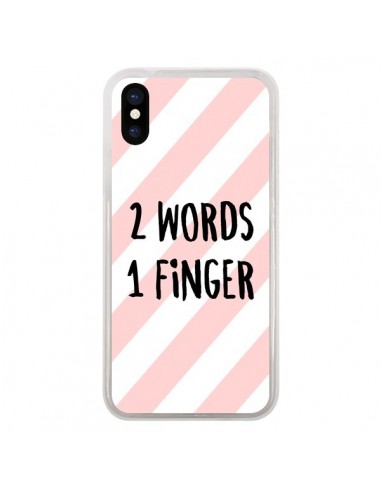 Coque iPhone X et XS 2 Words 1 Finger - Maryline Cazenave
