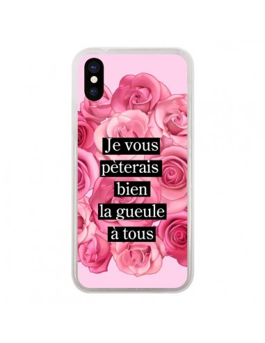 Coque iPhone X et XS Je vous pèterais Fleurs - Maryline Cazenave