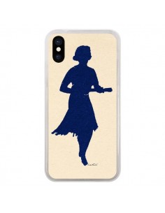 Coque iPhone X et XS Marilyn Ukulele Bleu Marine -...