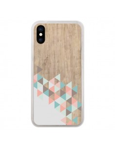 Coque iPhone X et XS Wood Bois Azteque Triangles Archiwoo...