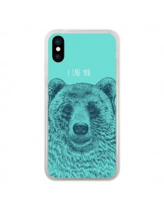 Coque iPhone X et XS Bear Ours I like You - Rachel Caldwell
