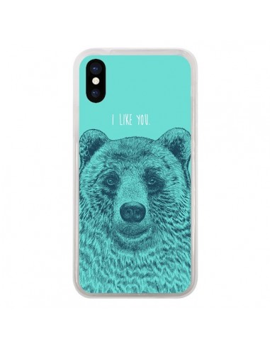 Coque iPhone X et XS Bear Ours I like You - Rachel Caldwell