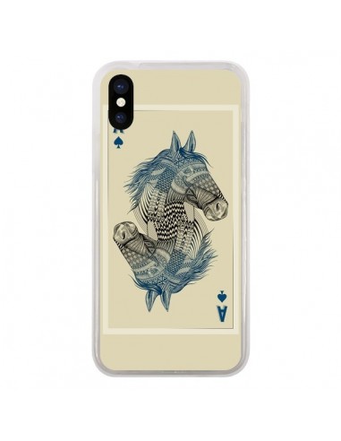 Coque iPhone X et XS Cheval Carte Jeu Horse As - Rachel Caldwell