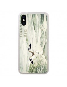 Coque iPhone X et XS Dream Big Mouette Mer - R Delean
