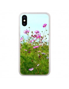 Coque iPhone X et XS Fleurs Roses Champ - R Delean