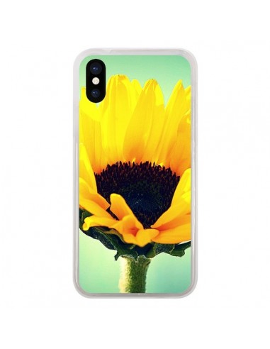 Coque iPhone X et XS Tournesol Zoom Fleur - R Delean