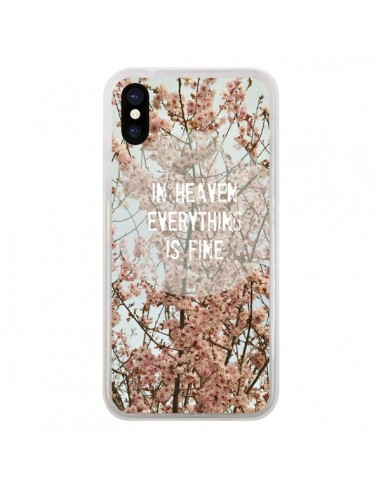Coque iPhone X et XS In heaven everything is fine paradis fleur - R Delean