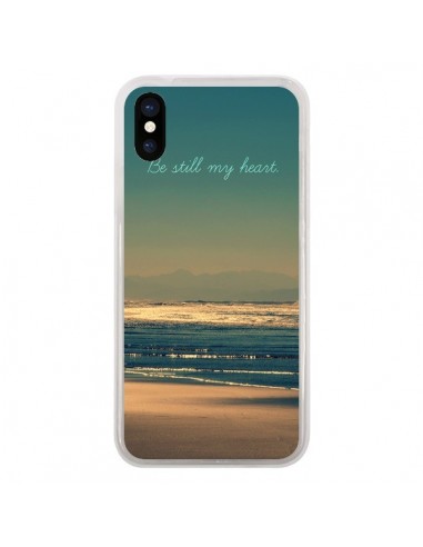 Coque iPhone X et XS Be still my heart Mer Sable Beach Ocean - R Delean