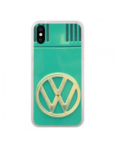 Coque iPhone X et XS Groovy Van Hippie VW Bleu - R Delean