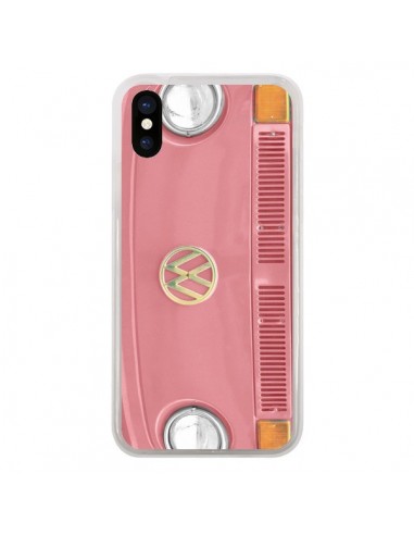 Coque iPhone X et XS Groovy Van Hippie VW Rose - R Delean