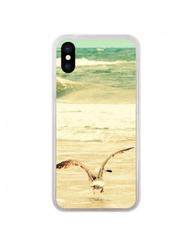 Coque iPhone X et XS Mouette Mer Ocean Sable Plage Paysage - R Delean