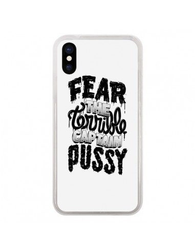 Coque iPhone X et XS Fear the terrible captain pussy - Senor Octopus
