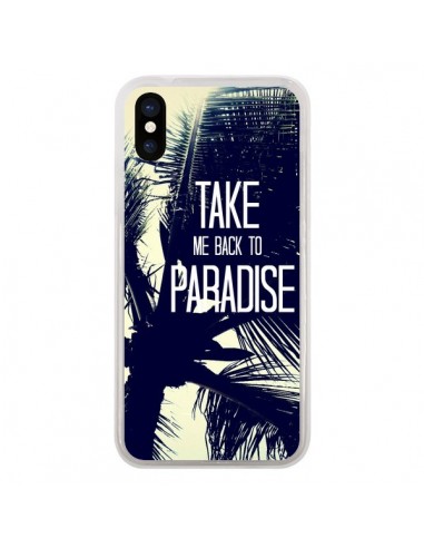 Coque iPhone X et XS Take me back to paradise USA Palmiers - Tara Yarte