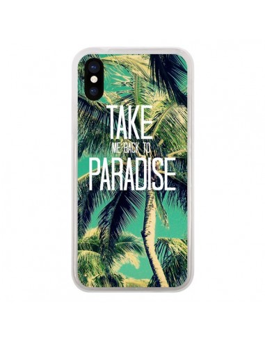 Coque iPhone X et XS Take me back to paradise USA Palmiers Palmtree - Tara Yarte