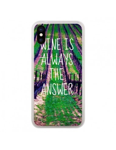 Coque iPhone X et XS Wine is always the answer Vin - Tara Yarte