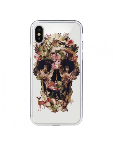 Coque iPhone X et XS Jungle Skull Tête de Mort Transparente - Ali Gulec