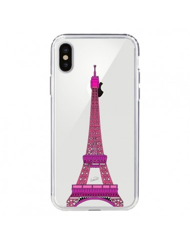 Coque iPhone X et XS Tour Eiffel Rose Paris Transparente - Asano Yamazaki