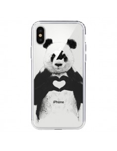 Coque iPhone X et XS Panda All You Need Is Love...