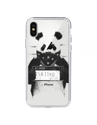 Coque iPhone X et XS Bad Panda Transparente - Balazs Solti