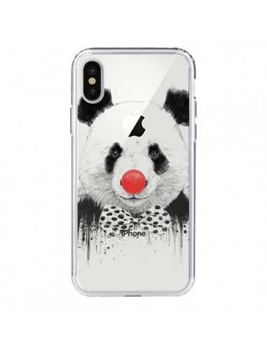 Coque iPhone X et XS Clown Panda Transparente - Balazs Solti