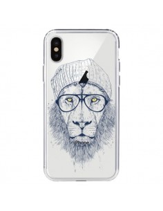 Coque iPhone X et XS Cool Lion Swag Lunettes Transparente...