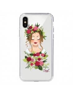 Coque iPhone X et XS Femme Closed Eyes Fleurs...