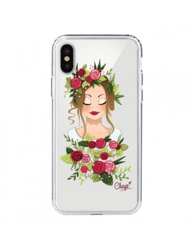 Coque iPhone X et XS Femme Closed Eyes Fleurs Transparente - Chapo