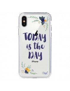 Coque iPhone X et XS Today is the day Fleurs Transparente...