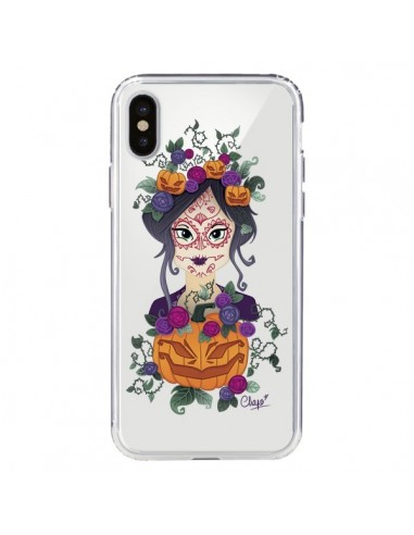 Coque iPhone X et XS Femme Closed Eyes Santa Muerte Transparente - Chapo